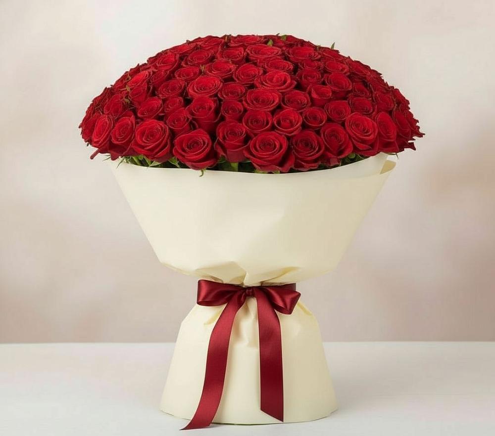 Букет 101 Красная роза Милано в Пономаревка Оренбургская область