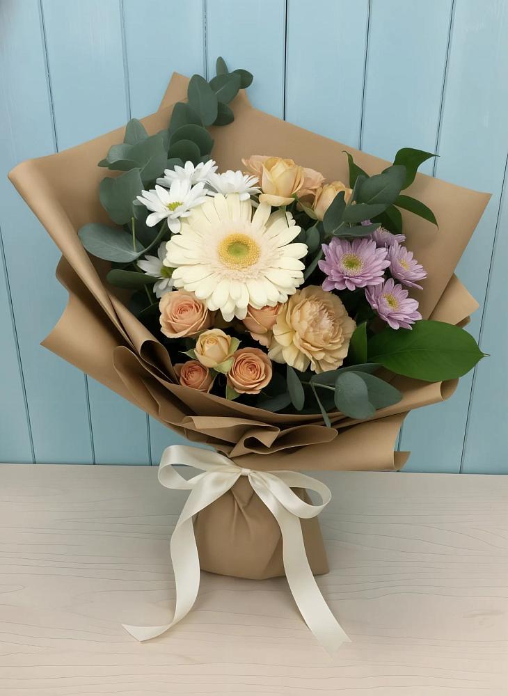 Букет цветов из: Герберы и Хризантемы в Пономаревка Оренбургская область