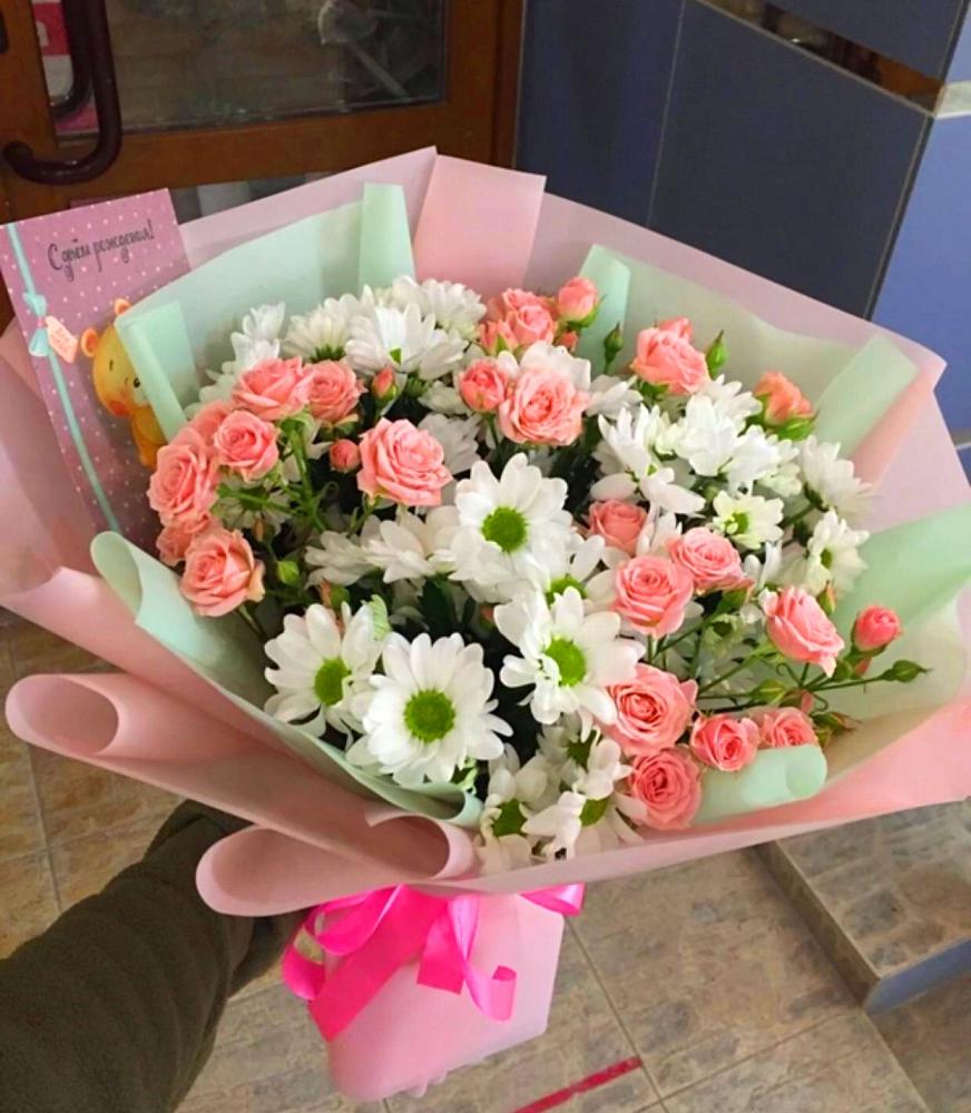 Букет цветов из: Розы и Хризантемы в Пономаревка Оренбургская область