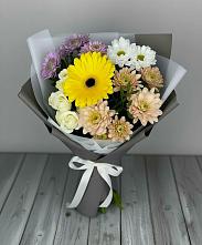 Букет цветов из:  Розы, Герберы и Хризантемы #REPLACE_PRED# Пономаревка Оренбургская область