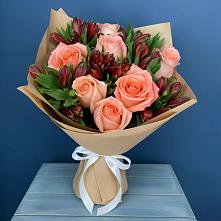 Букет цветов из:  Розы и Альстромерии в Пономаревка Оренбургская область