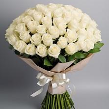 Букет 101 беля роза Белоснежка в Пономаревка Оренбургская область