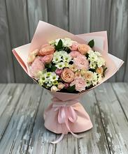 Букет цветов из:  Гвоздики, Розы и Хризантемы в Пономаревка Оренбургская область