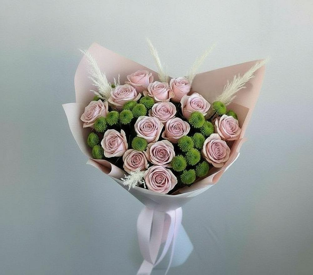 Букет цветов из: Розы и Хризантемы в Пономаревка Оренбургская область