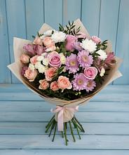 Букет цветов из:  Хризантемы, Розы и Альстромерии #REPLACE_PRED# Пономаревка Оренбургская область