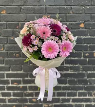 Букет цветов из:  Герберы и Хризантемы в Пономаревка Оренбургская область