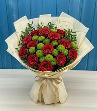 Букет цветов из:  Розы и Хризантемы #REPLACE_PRED# Пономаревка Оренбургская область