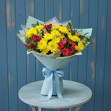 Букет цветов из:  Альстромерии и Хризантемы в Пономаревка Оренбургская область